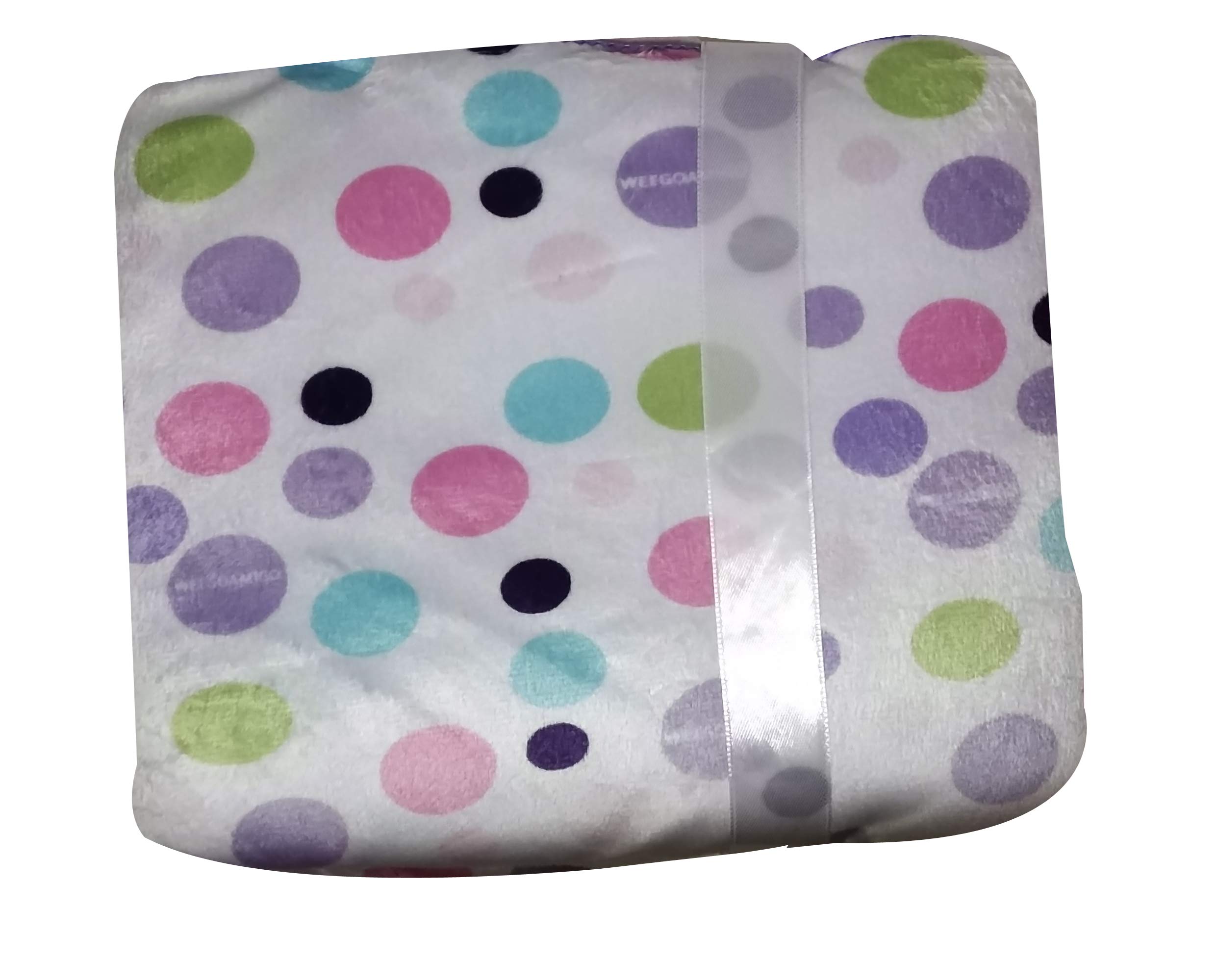 N&M Double Layer Velvet Fleece Newborn Printed Baby Blanket with Out Hood (White Blanket Circle Print)
