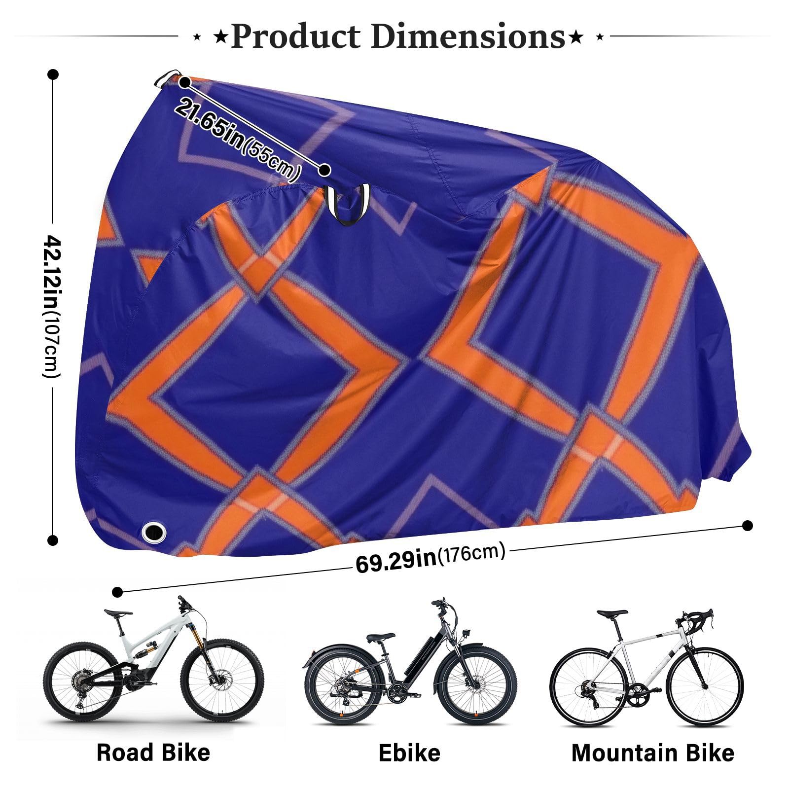 Copertura per bici da esterno con motivo geometrico a rombi, resistente ai raggi UV