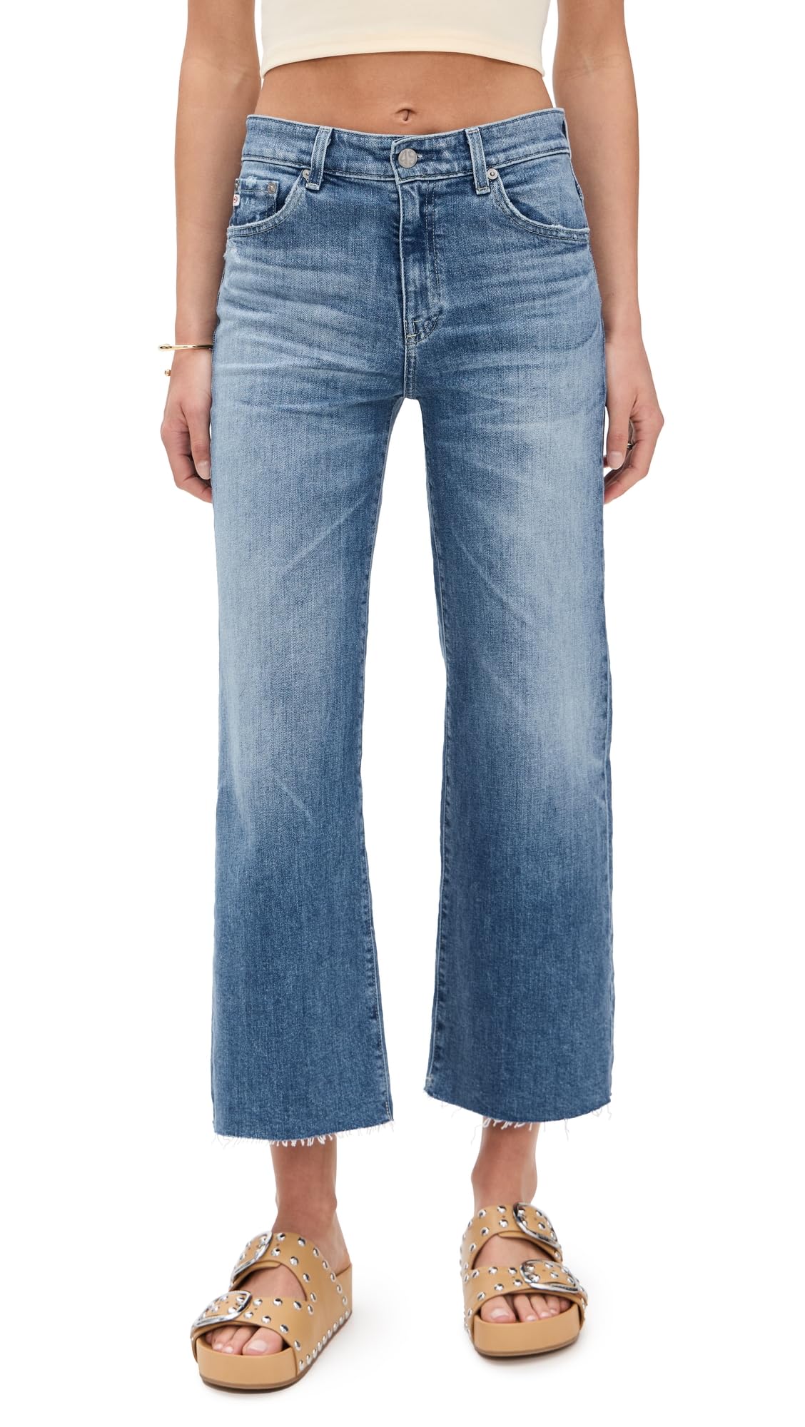 AG Adriano Goldschmied Women's Saige Wide Leg Crop Jeans