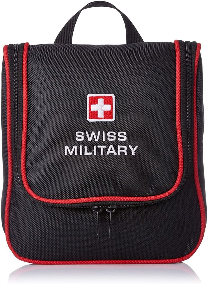 Toiletry Bag for Men and Women, Travel Organizer Pouch, Water-Resistant Polyester, Multiple Compartments with Quick-Access Pocket, Durable Zippers, Lightweight 3L Capacity, Black