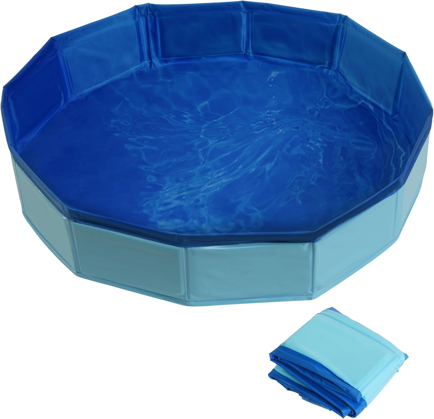 Bearded Dragon Foldable Bath Pool with Bath Brush, Bathrobe, Towel, Spray Pot and Tweezer, for Puppy Small Dogs Cats (Blue, 6 n 1 Set)