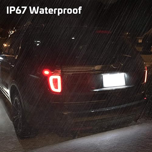 Miniatura 6 de RUXIFEY Lámparas LED para placa de matrícula compatibles con Ford Flex 2009 a 2019, Focus 2008 a 2011, Fusion 2006 a 2012, 6000K Blanco - Paquete de