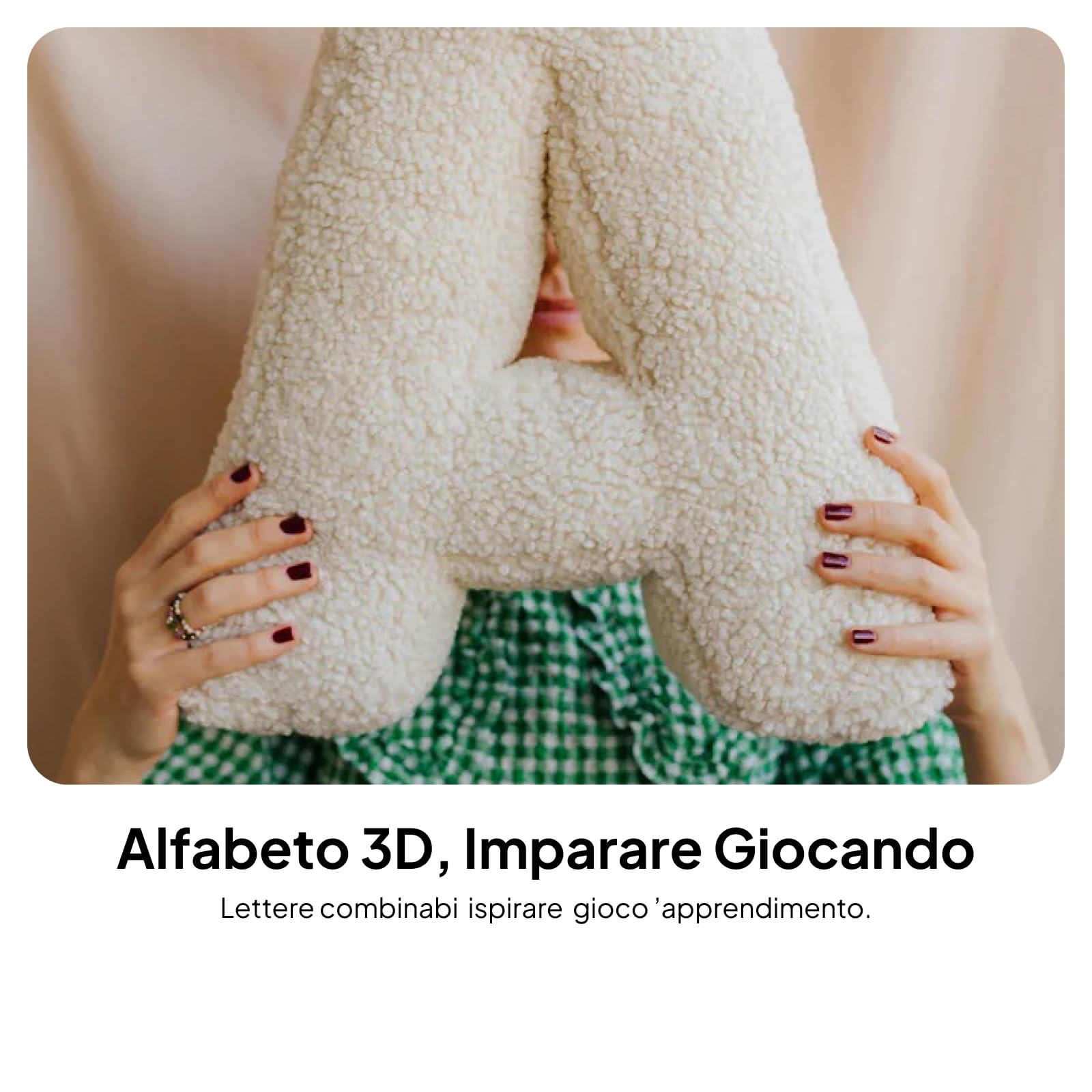 Milageto Cuscino di Peluche a Forma di Lettera, Regalo di Compleanno, Cuscino Decorativo da abbracciare, per Divano e Letto, a