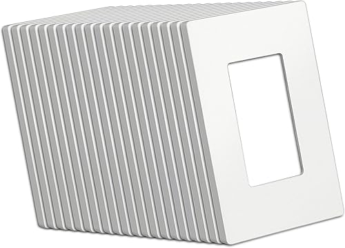 Vista 19 de BESTTEN (Paquete de 100) USWP4 Placa de Pared Mate Blanca Decorativa Sin Tornillos, Placa de Interruptor Decorativa de 1 Banda, Cubierta de Salida