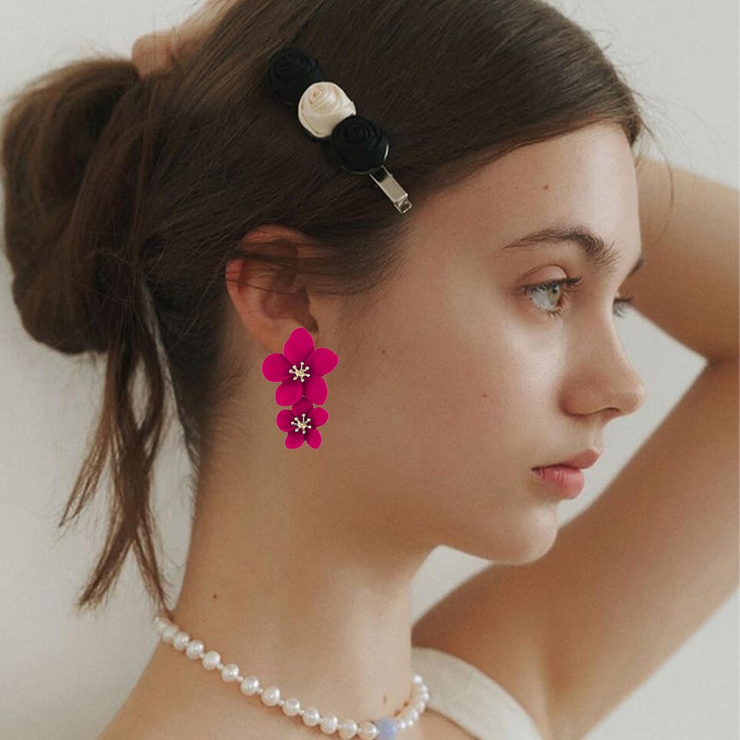 Elegant Bohemian Metal Double Flower Matt Earrings Exaggerated Handmade Bohemian Fairies Dangle Drop Earrings Wedding Jewelry for Women Gifts - Image 2