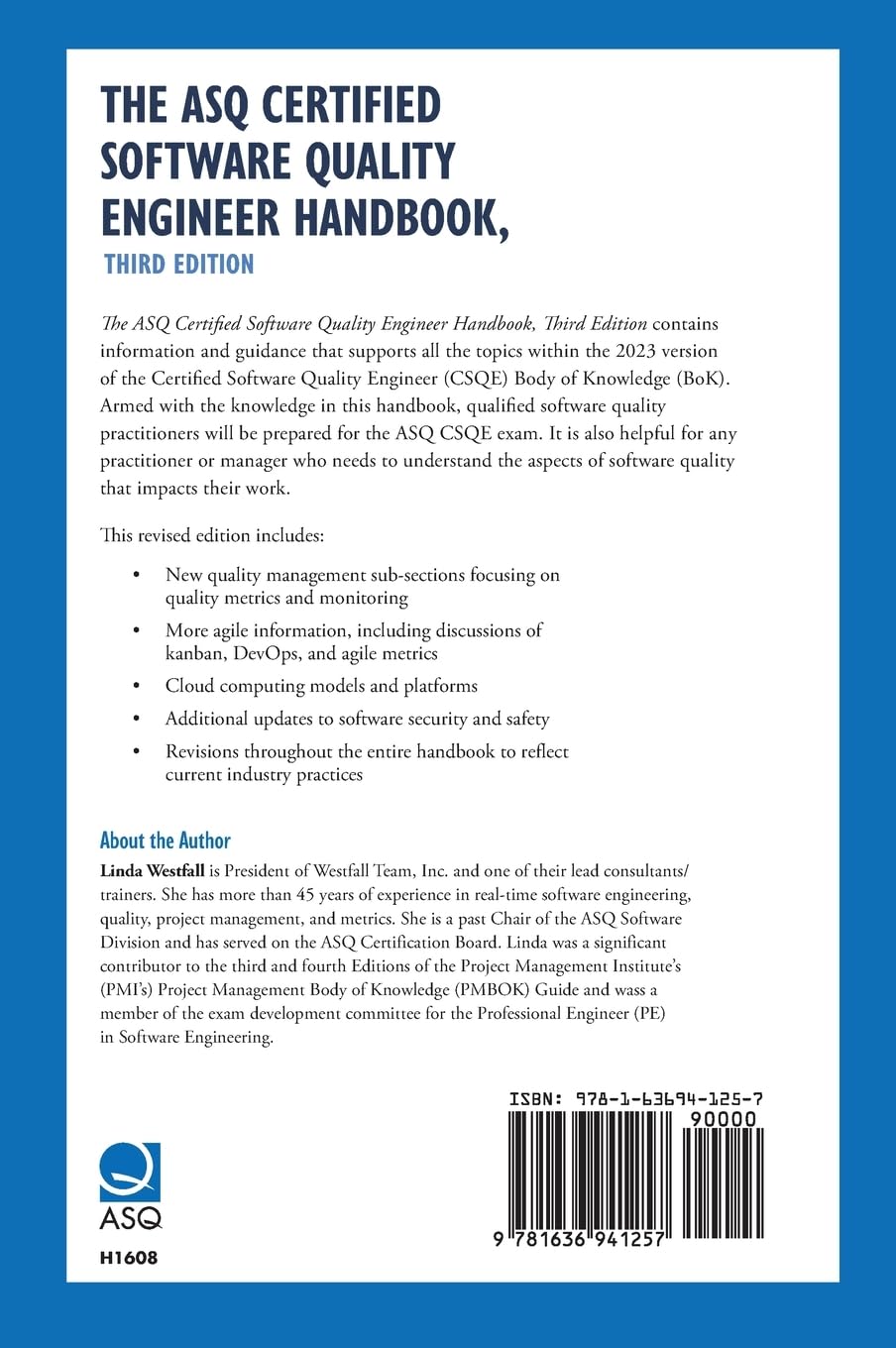 The ASQ Certified Software Quality Engineer Handbook