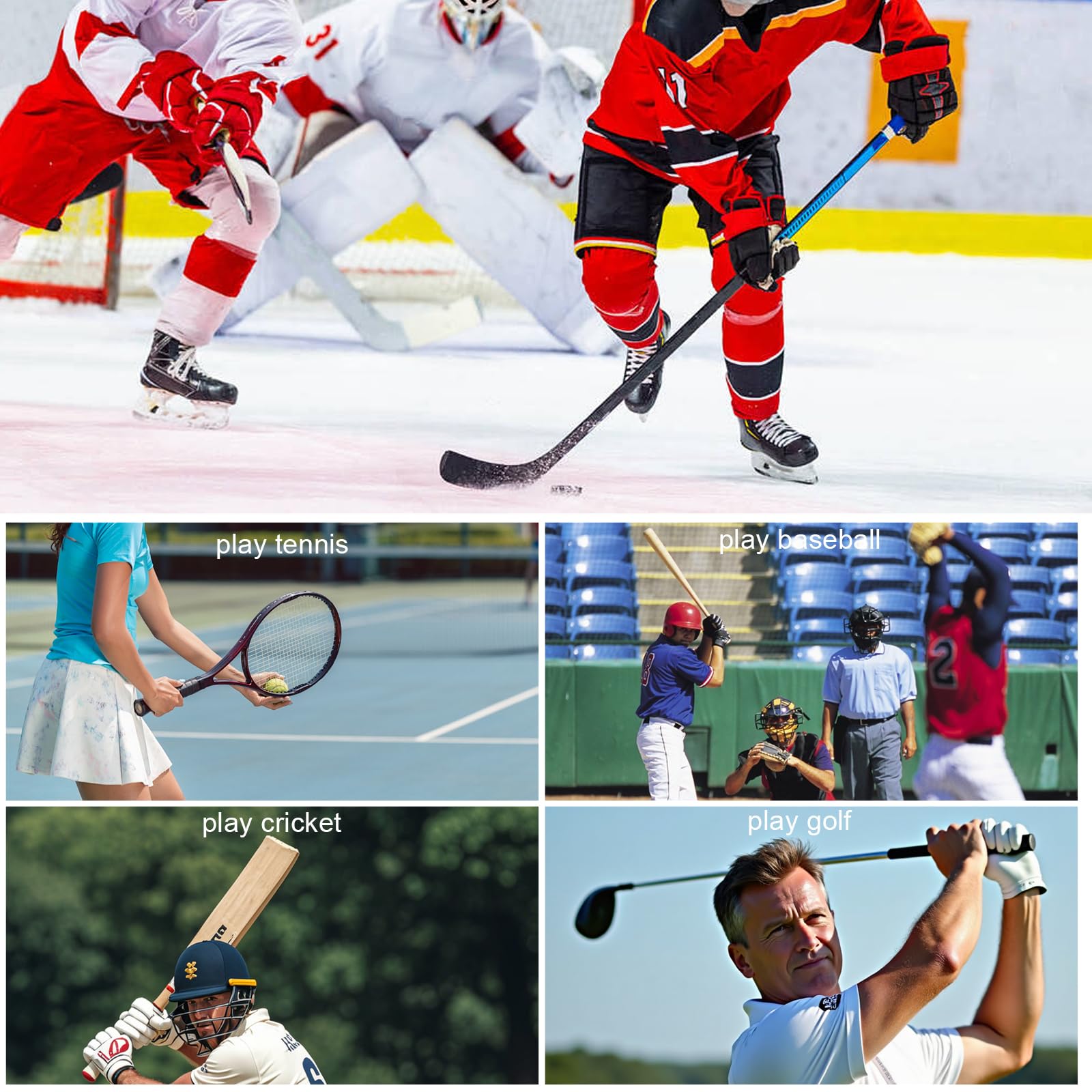 Bande Antidérapante pour Hockey - 25 mm × 10 m - 2 Rouleaux et 1 Ciseaux en Fer - Bande Antidérapante pour Tennis, Badminton, Golf