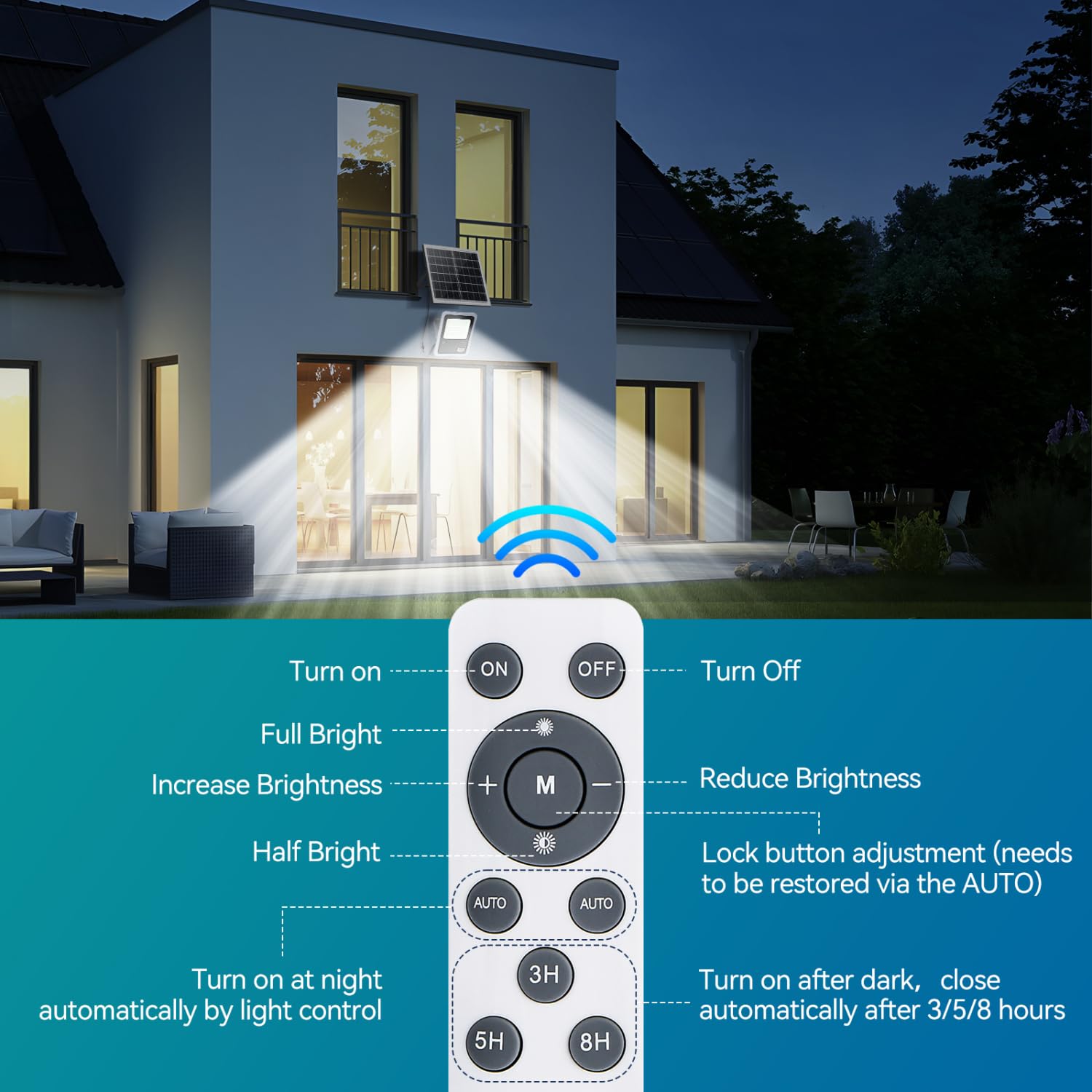 Aigostar - Faretto Solare LED Per Esterni Con Telecomando Da 200W, Luce - Foto 11