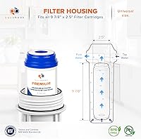 Vista 2 de Aquaboon Cartucho de filtro de agua de carbón activado granular de 5 micrones, 10 x 2.5 pulgadas, filtro GAC compatible con AP117, GAC-10, paquete