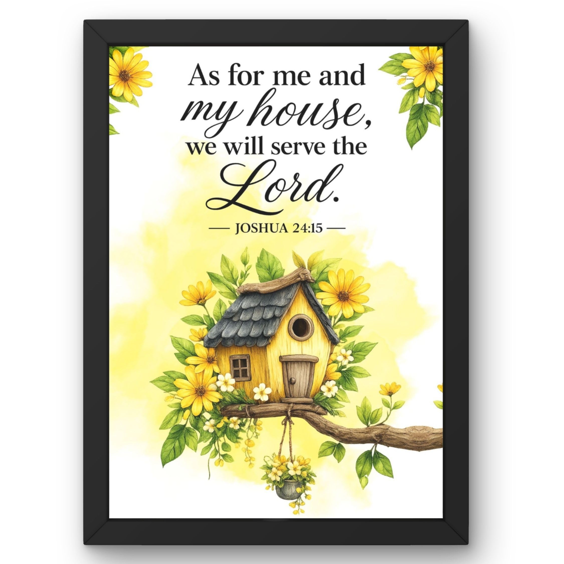 As For Me And My House - Wall Art Frame | Joshua 24:15 Christian Home Decor | Inspirational Bible Verse Wall Art for Living Room, Bedroom & Prayer Room (13.6 x 10.2 Inch)-image-49