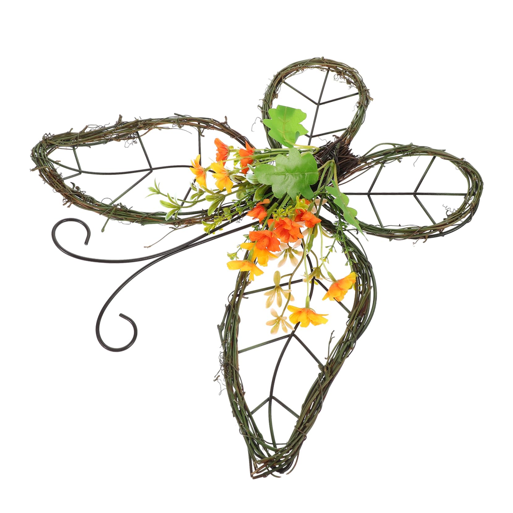 Hemobllo Ghirlanda Farfalla Primaverile con Fiori Artificiali Realistici Decorazione da Appendere per e Forma Farfalla per Interni ed Esterni