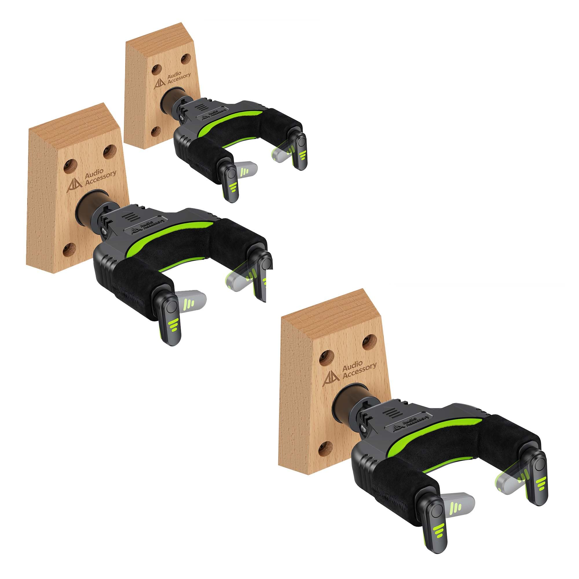 AA AUDIO ACCESSORY Gitarrenhalter für die Wand mit Auto-Lock & Verstärkter 4-Schrauben-Basis (3er-Pack)