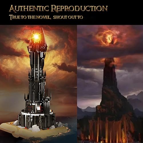 Miniatura 6 de Glowing Lord Castle LOTR - Juego de construcción de 969 piezas compatibles con Lego, juguete de regalo STEM para niños y niñas, modelo de