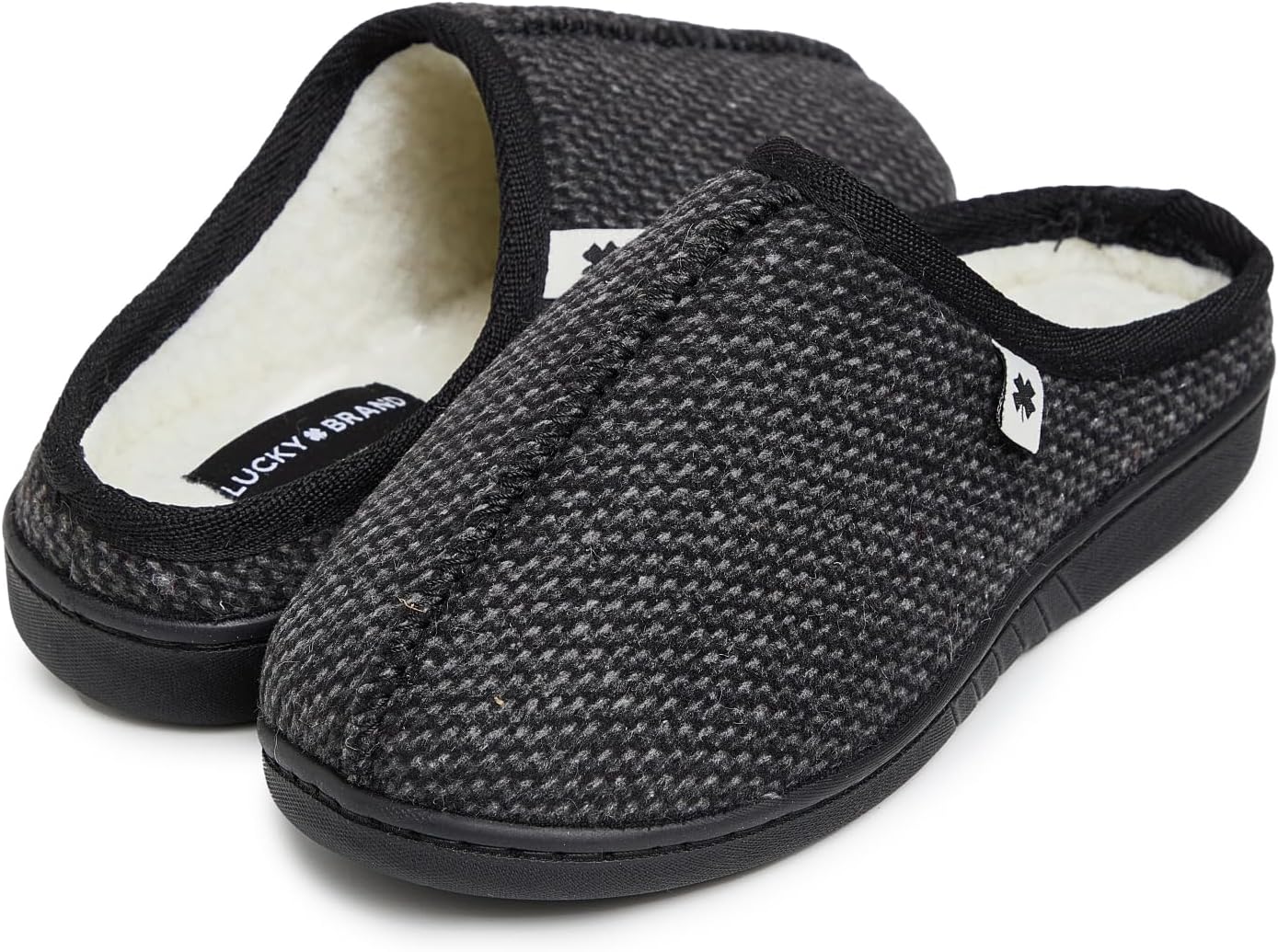 Lucky Brand Boys Micro Suede Sherpa Clog Slippers Warm Cozy Indoor Outdoor Slip On House Shoes Plush Lined Comfort Clogs - Image 3