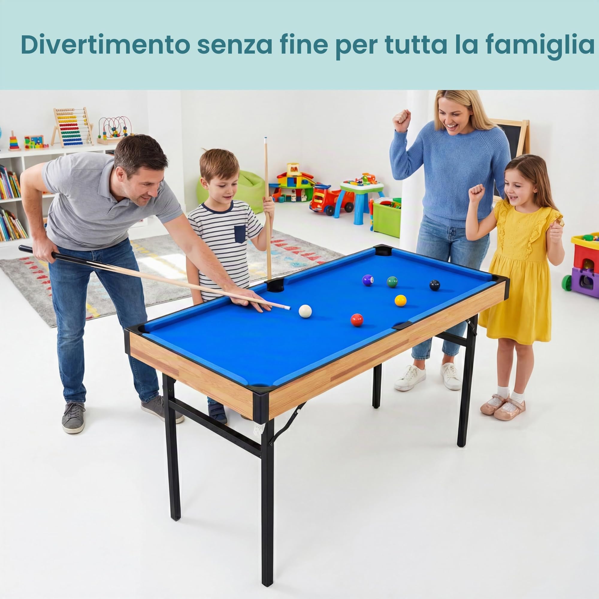SereneLife Tavolo da Gioco 2 in 1 con Calcio Balilla Professionale Hockey ad Aria Calcio Balilla con Palline, Mazze e Dischetti per Casa