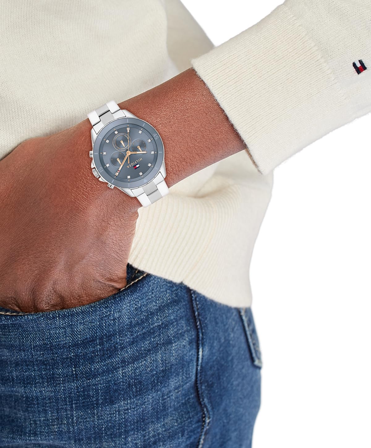Tommy Hilfiger Reloj Analógico para Mujeres de Cuarzo con Correa en Acero Inoxidable 1782708