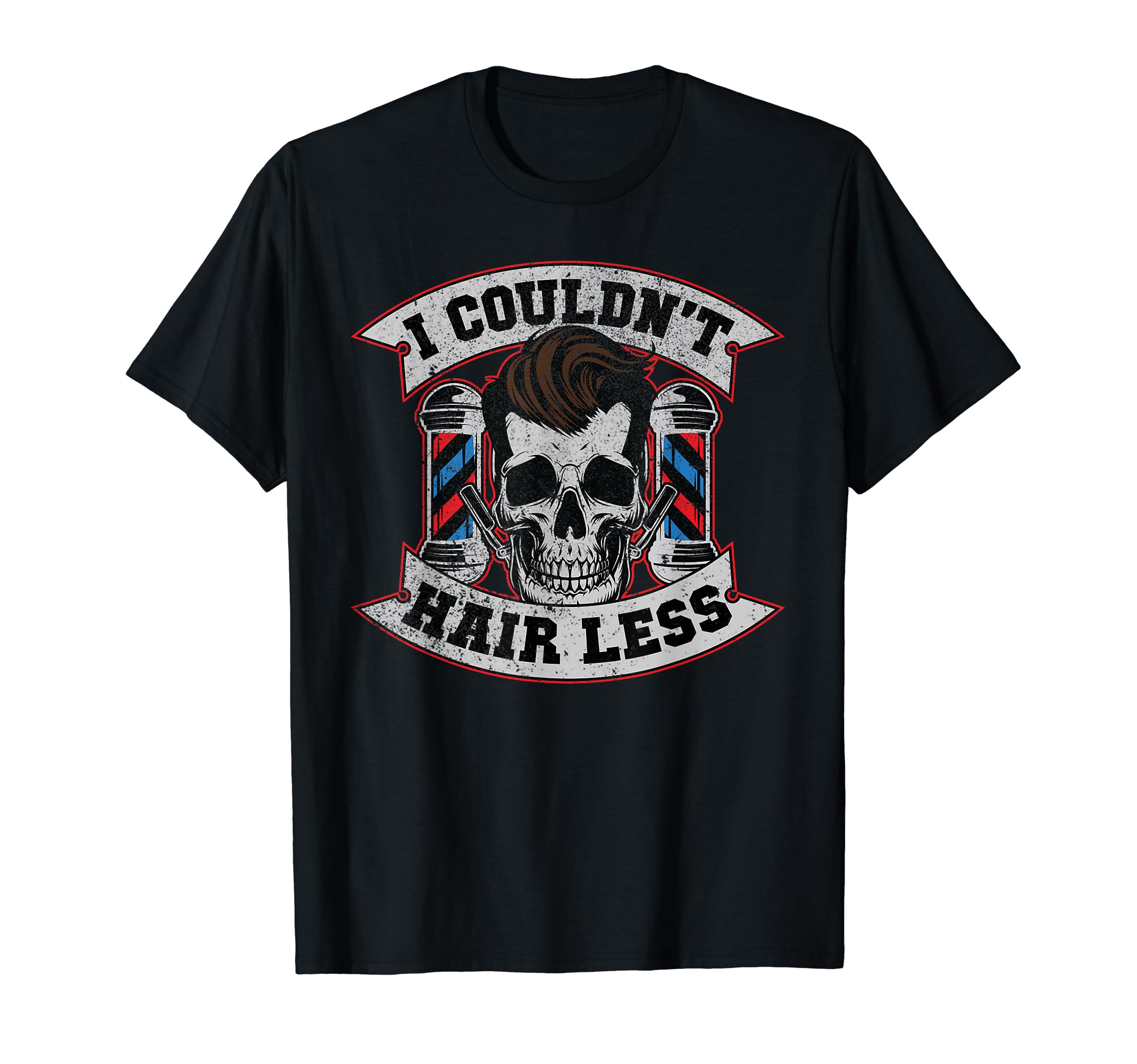 Barber Skull - Hairdresser Hairstylist Barbershop Barber T-Shirt, Black
