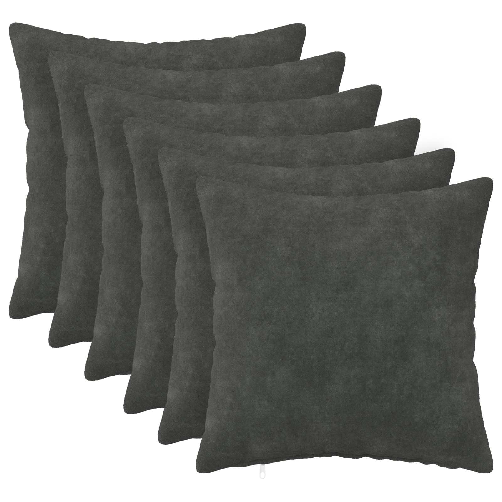 vidaXL Coussin HEERLEN 6 pc Anthracite Fleece en Microfibre