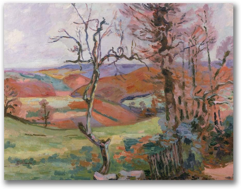 Trademark Fine ArtThe Puy Barion At Crozant by Jean Baptiste Guillamin, 35x47-Inch Canvas Wall Art