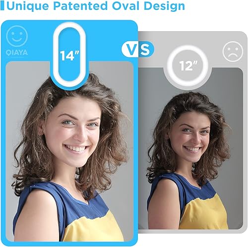 Miniatura 3 de Anillo de luz con soporte y soporte para teléfono, luces selfie de 14 pulgadas, trípode de 77 pulgadas de alto con control remoto compatible con