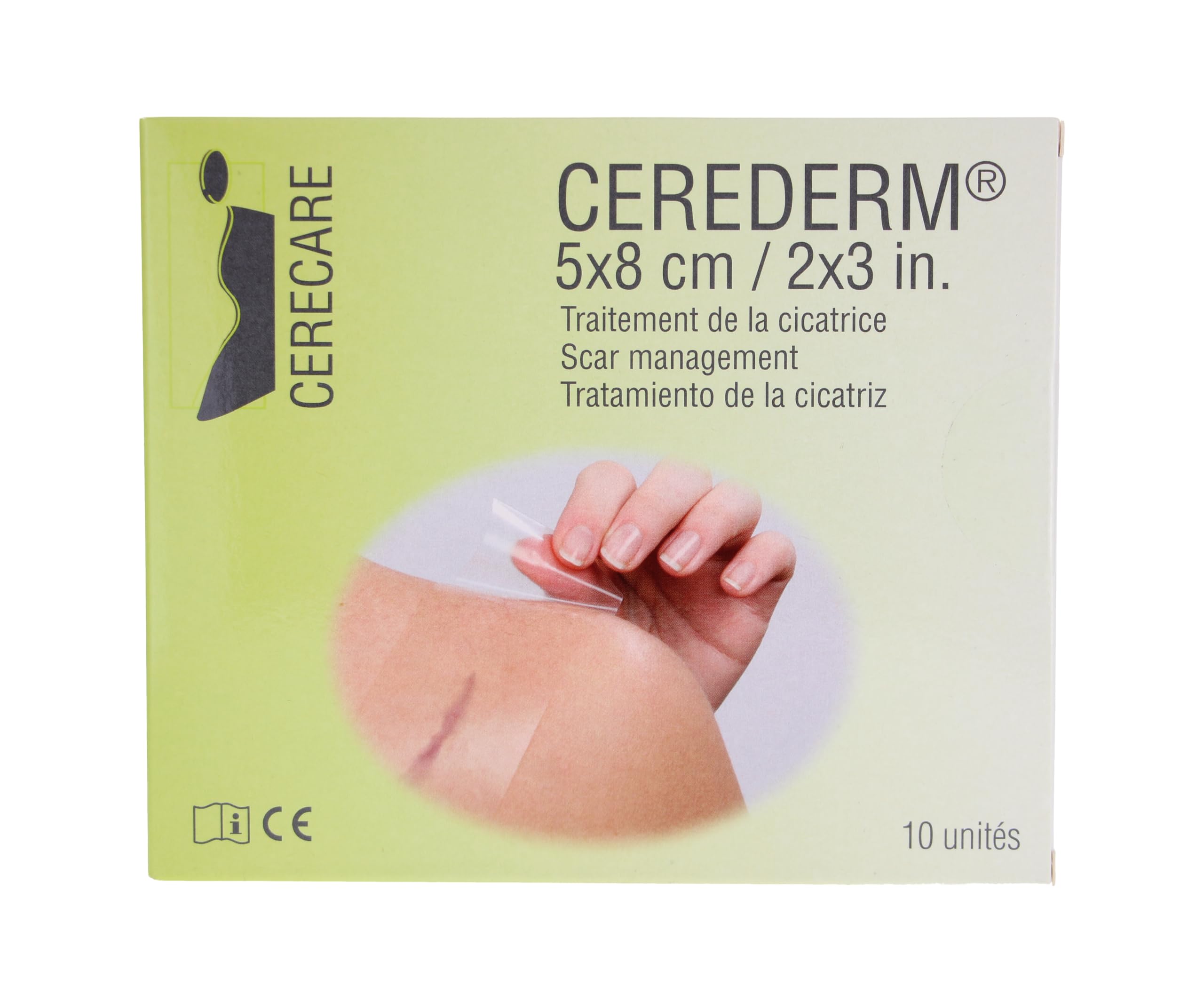 Cerederm - Gestione delle cicatrici rettangolari, 5 x 8 cm, 10 unità