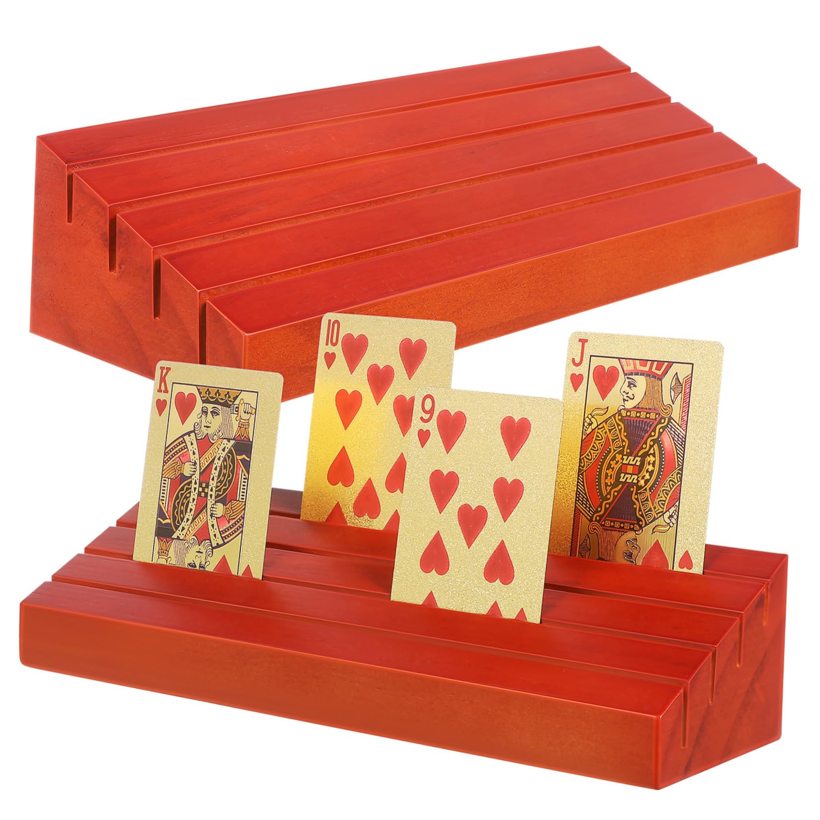 2 Stück Basis Für Spielkarten Karte Steht Spielkartenhalter Kartenspielhalter Kartenanzeigestand Kind Schwarz Hüllen Für Spielkartendecks Händler Zeigen Mehrere Kiefernholz Braun