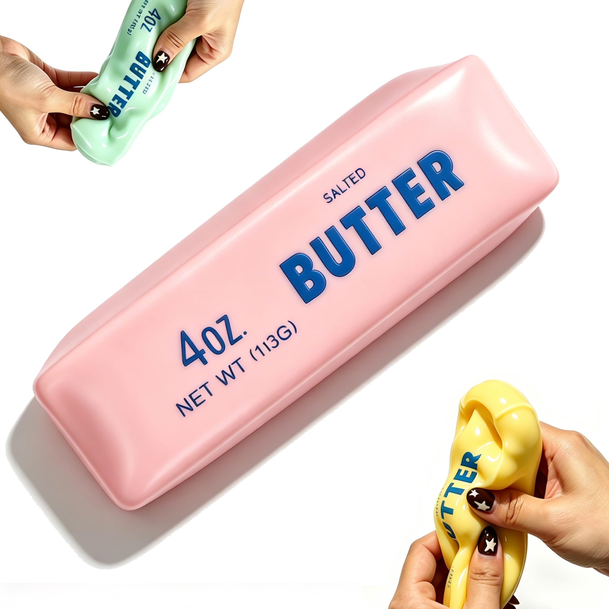 Crunchy Butter Squishy Asmr Bead Filled, Slow Rising Squeeze Fidget Toy