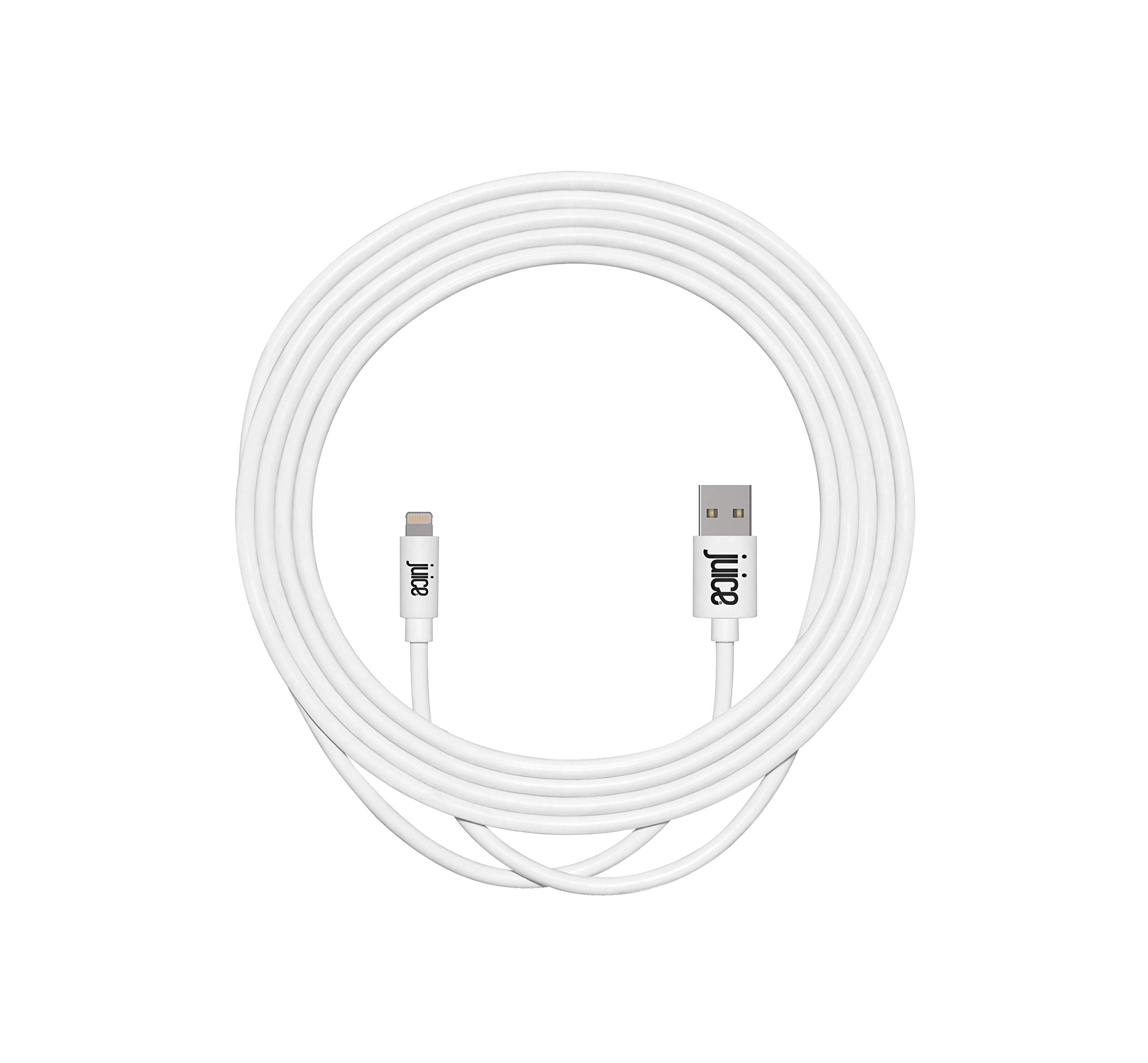 JuiceApple iPhone Lightning 3m Charger and Sync Cable for Apple iPhone 12, 12 Mini, SE, 11, XS, XR, X, 8, 7, 6, 5, iPad, Pro, Air, Mini, Airpods Pro - White