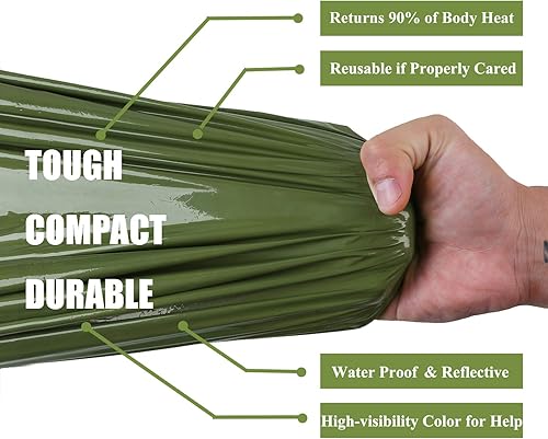 Miniatura 2 de Mezonn Saco de dormir de emergencia, saco de supervivencia, uso como manta de emergencia, equipo de supervivencia ligero para senderismo,