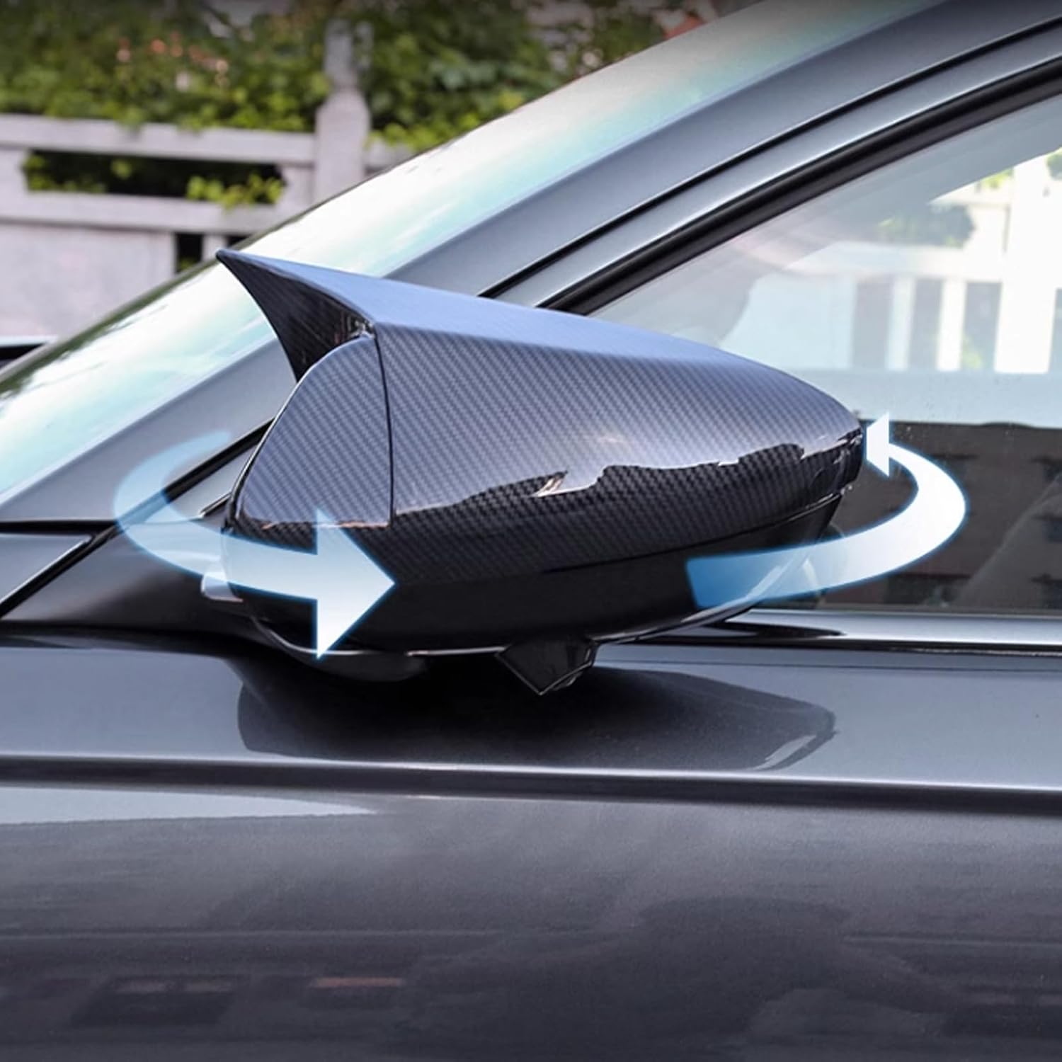 2PCS Rearview Mirror Cover Fit for Honda Accord 10th 11th 2018 2019 2020 2021 2022 2023 2024 2025 Anti-scratch Car Mirror Frame Replacement Trim Sport Accessories - Angular Carbon Fiber Black