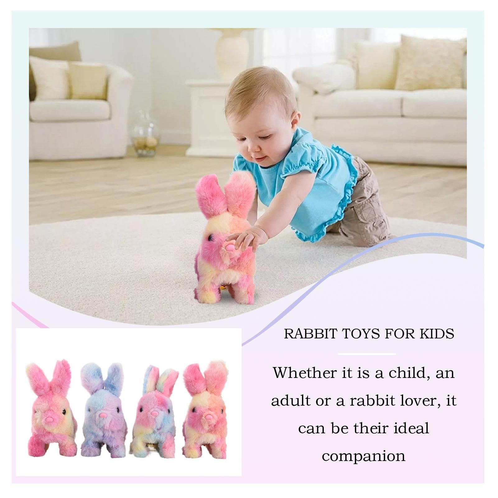 Conejito Electrónico Andarín Featrush – Juguete Interactivo Con Sonido Y Movimiento Para Niños