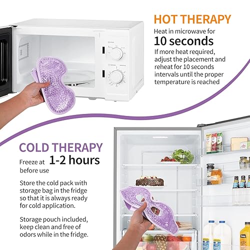 Miniatura 6 de 2 máscaras de gel reutilizables para terapia fría y caliente, máscara de ojos de gel para hinchazón, ojeras, bolsas de ojos, ojos secos, dolores de