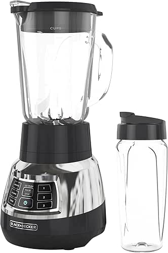 Black+Decker Quiet Blender with 6-Cup Cyclone Glass Jar, 3 Speeds
