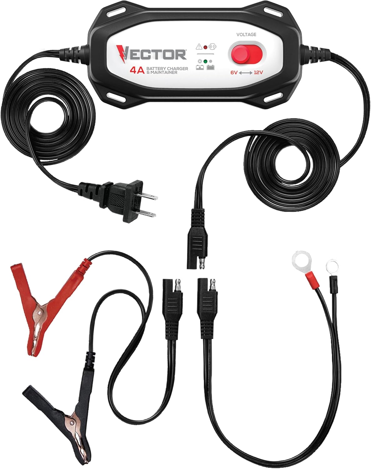 Vector VECBC4 4 Amp Battery Charger/Maintainer with 6V/12V Selector