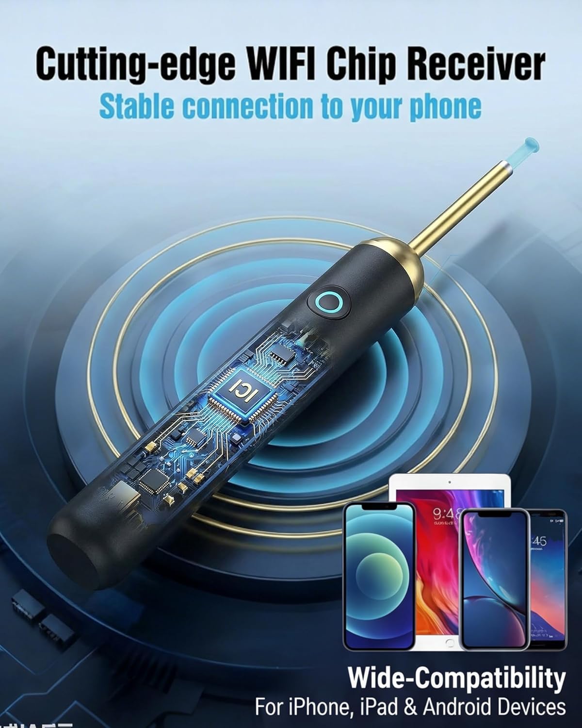 Ear Wax Removal Tool Camera：Ear Cleaner with Camera 1080P, Earwax Removal kit with Camera with 6 LED Lights