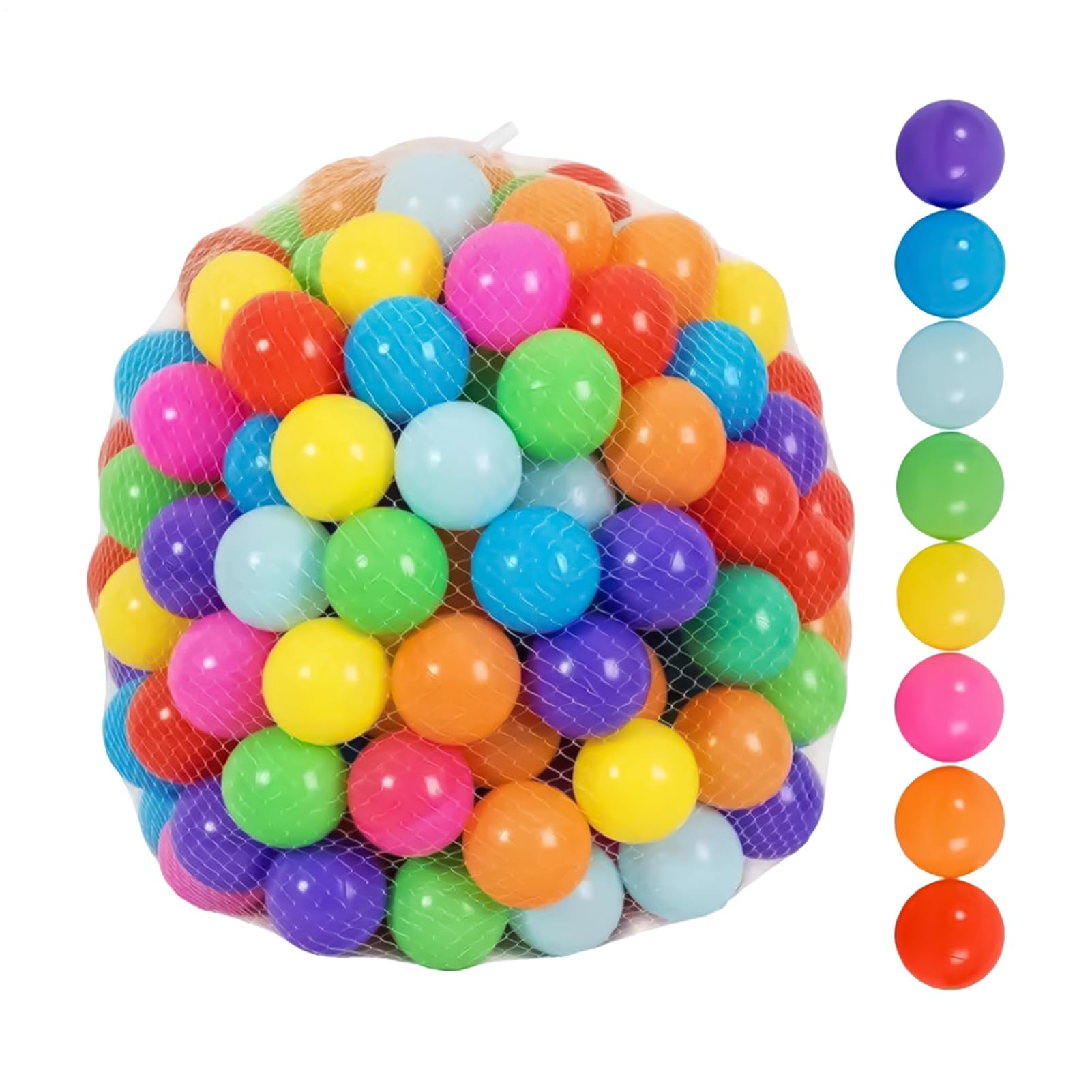 Genérico Lot de 50 balles de jeu pour enfants pour piscine multicolores pour développement sensoriel dans une aire de jeux pour enfants, fête, salle de jeux extérieure pour petits enfants