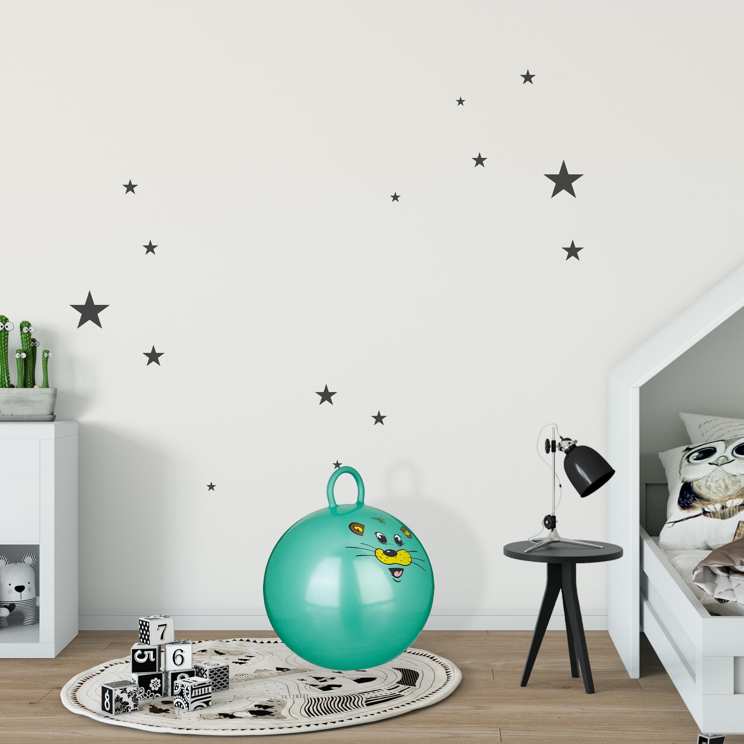 Relaxdays 10 Bolas Saltarina para Niños, Pelotas Saltar Animales, Balones Infantiles, 45 cm Diámetro, PVC, Verde