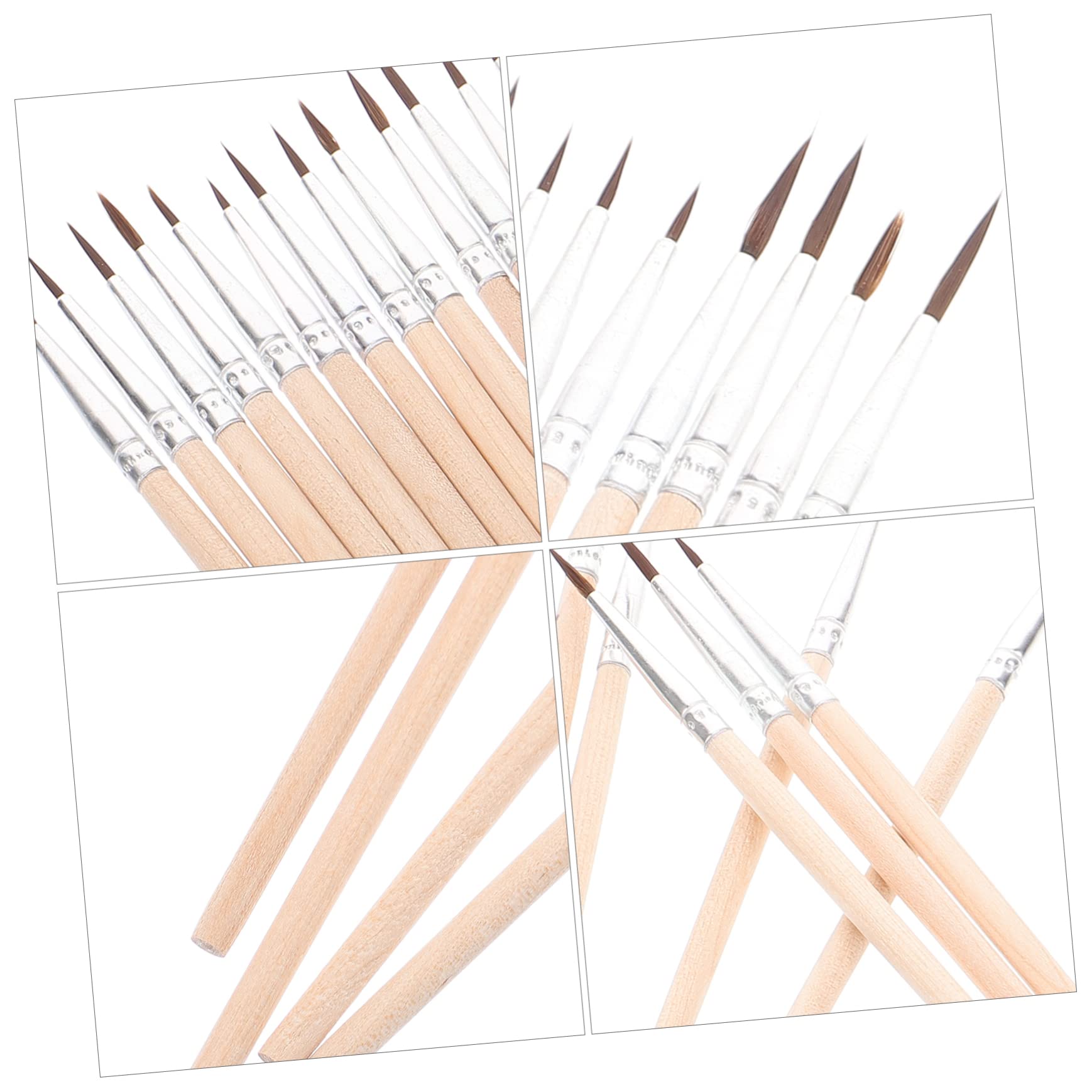 NUOBESTY 180piezas Pinceles De Detalle para y Óleo De De Portátiles Mango De Nailon para