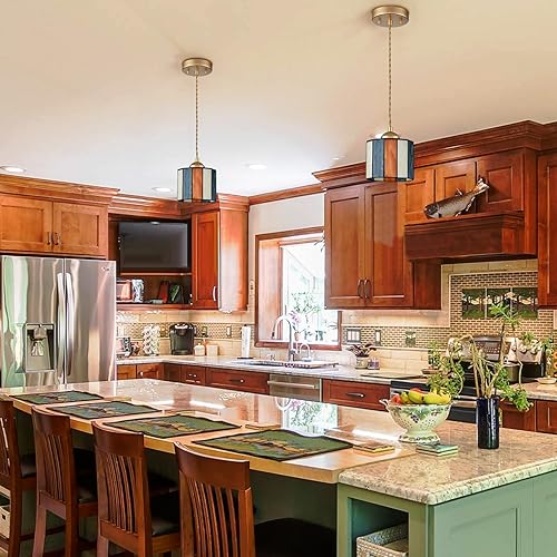 Miniatura 4 de Tiffany - Lámpara colgante de 5.5 pulgadas, cilindro de vitral, iluminación colgante de estilo vintage Tiffany, lámpara de techo colgante para