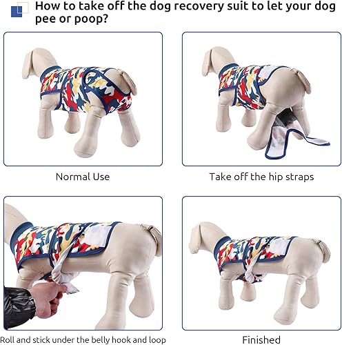 Miniatura 4 de Traje de recuperación para perros después de la cirugía, camisa de recuperación quirúrgica para mascotas hembras machos y gatos, body ajustable para