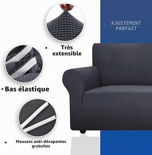 Ystyle Universale Copridivano 4 Posti con Braccioli, Grigio - 6