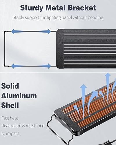 Miniatura 7 de Pawfly Luz LED de acuario de 20 W para tanques de 18 a 24 pulgadas, luz extensible 247 para pecera con espectro completo IP68, luz impermeable con