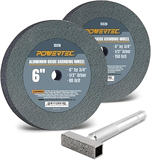POWERTEC 15545 Bench and Pedestal Grinding Wheel with Diamond Grinding Wheel Dresser