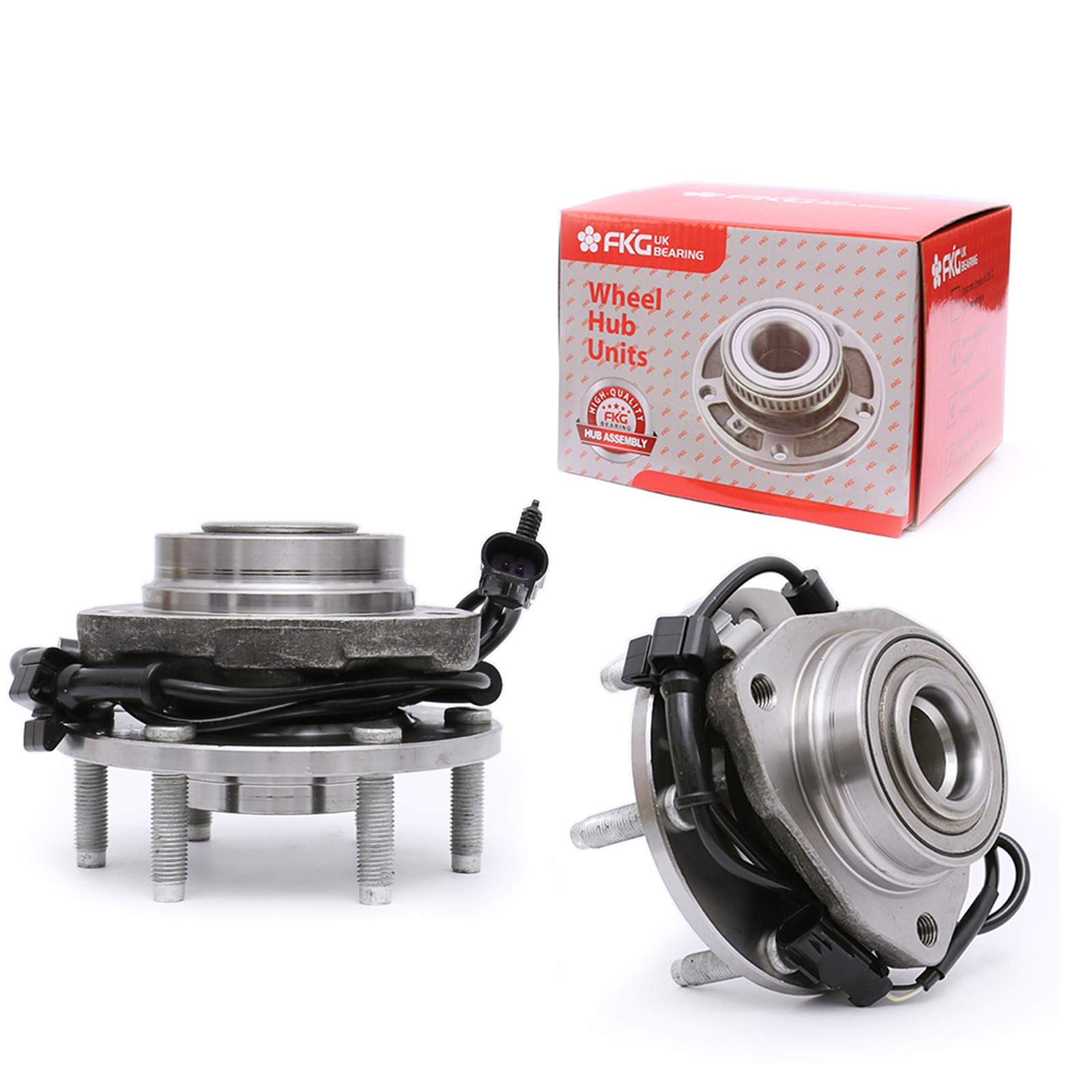 FKG 513188 Front Wheel Bearing Hub Assembly for 02-09 Chevy Trailblazer (EXT), 03-06 Chevy SSR, 02-09 GMC Envoy, 03-08 Isuzu Ascender, Set of 2
