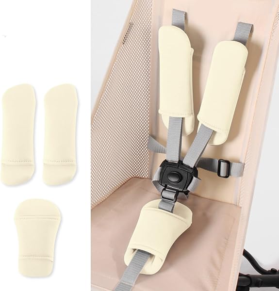 3Pcs Adjustable Baby Cushion Set Shoulder Pads Front Crotch Protector for Strollers Shoulder Pads for Kids - 4