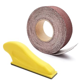 Mini Sander for Small Wood Projects Plus Hook and Loop Sandpaper Roll 1x20, Micro Sander Kit Tool Craft Sander for Crafting, Sanding, Tight Space, Precision Finger Detail Sander 120 Grit