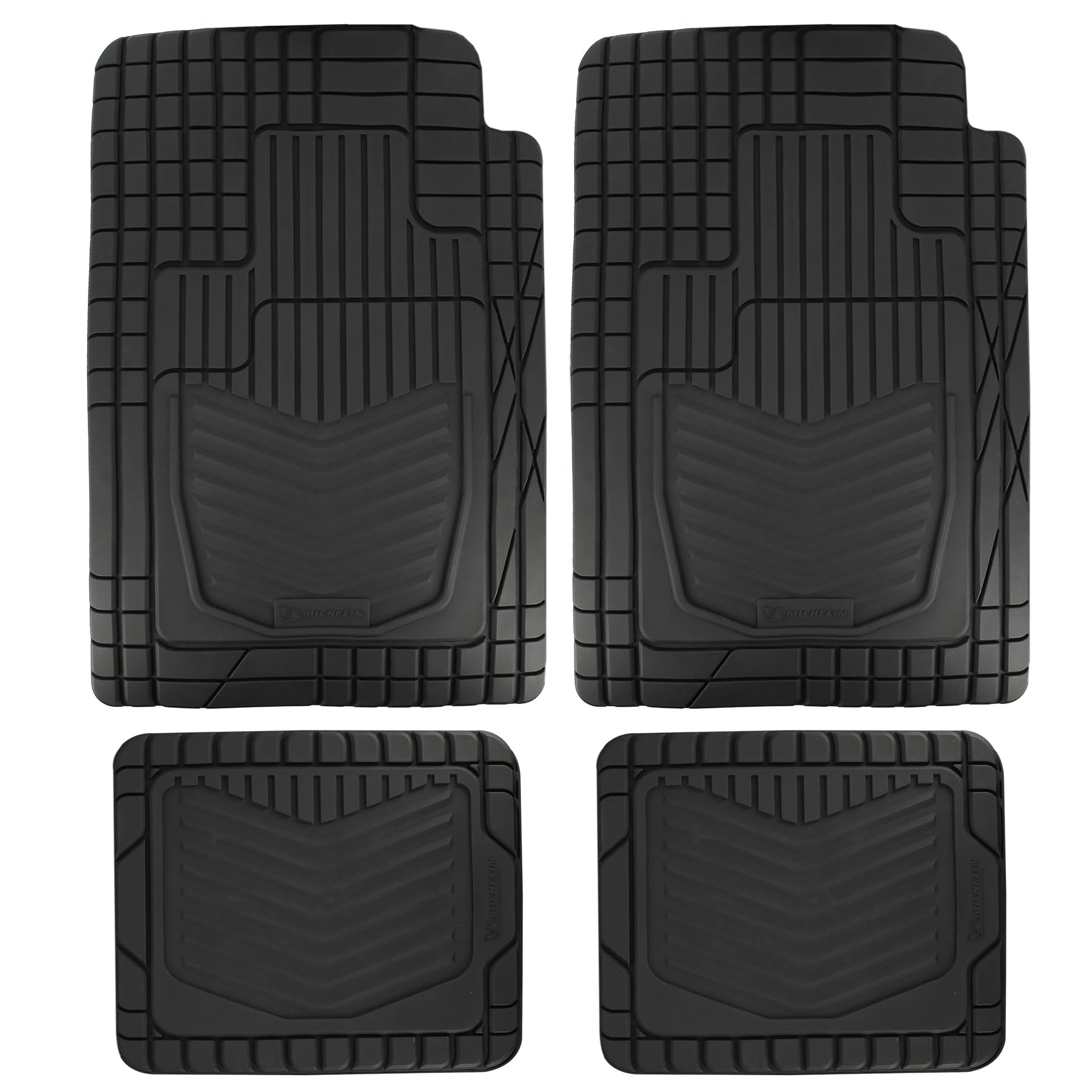 MICHELIN 4 Tapis de Voiture Caoutchouc, Universels et Adaptables, Résistants