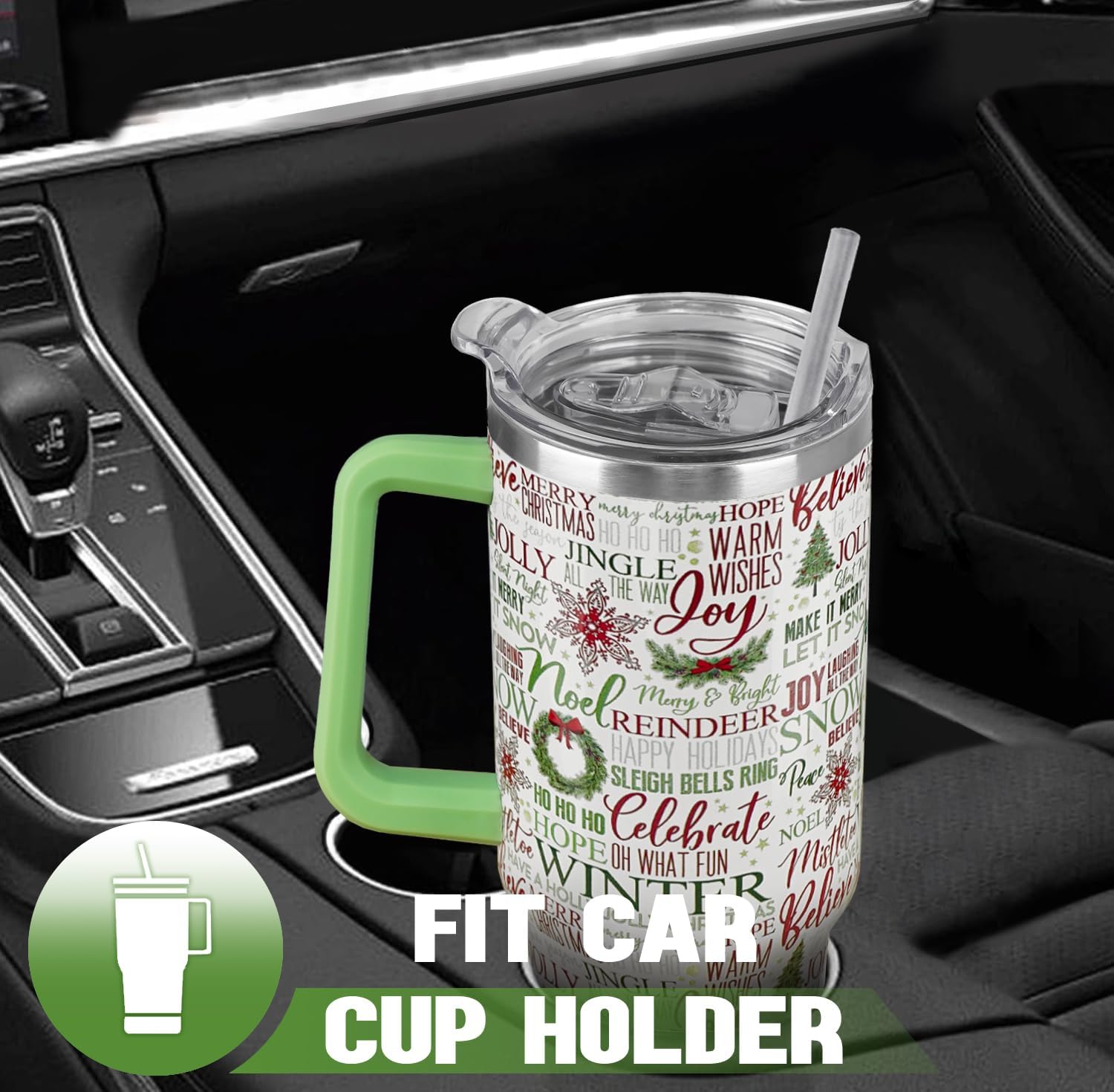 Christmas Tumbler 40 oz Xmas Tree Cup Winter Coffee Travel Mug Stainless Steel Insulated Cups Joy Holiday Water Bottle Christmas Decor Gifts - Image 7
