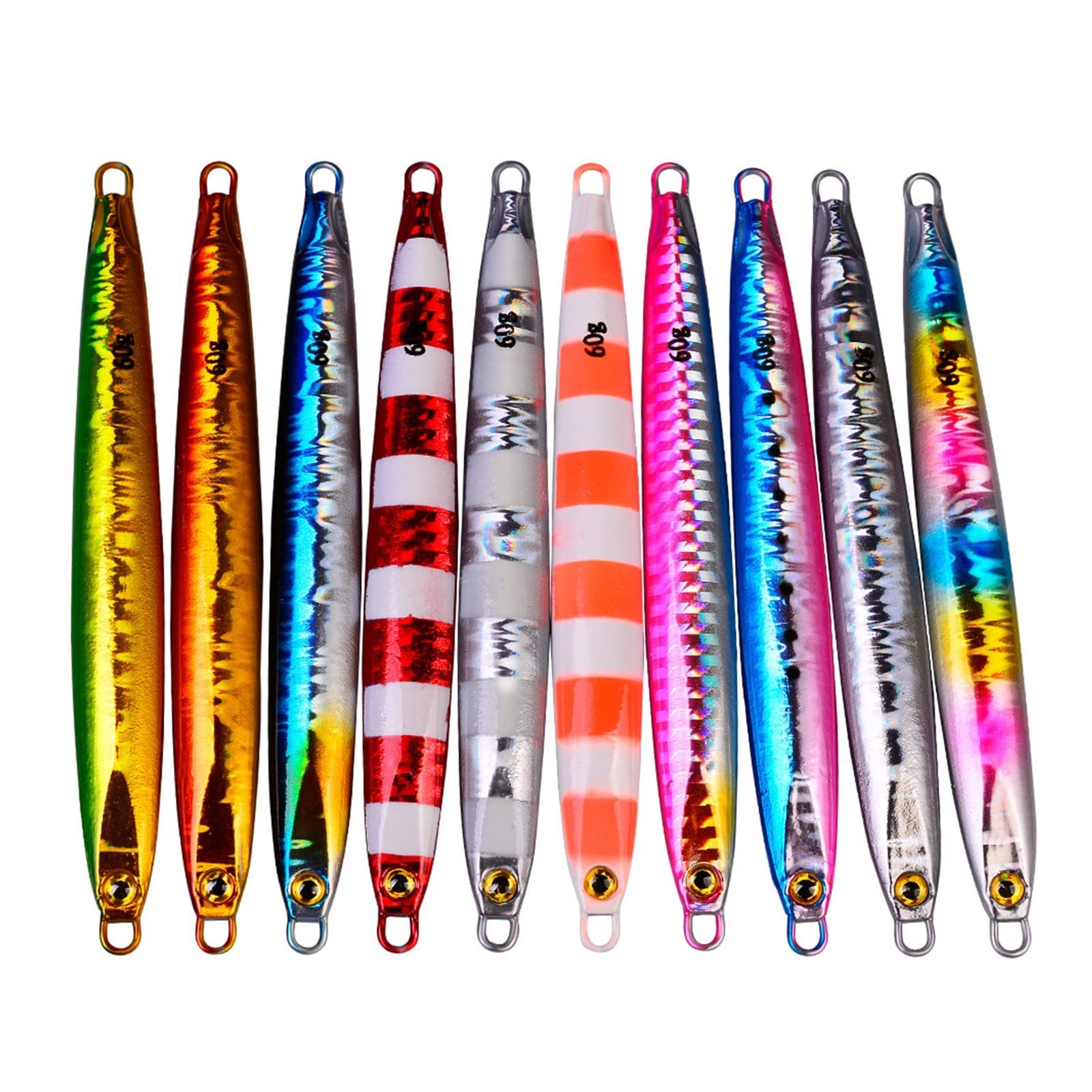 XILILHC 10 Teile/los 10g 20g 30g 40g 60g Guss Metall Köder Angeln Lockt Jigs Forelle Angeln Harte Köder Pesca Fisch Jigging Set