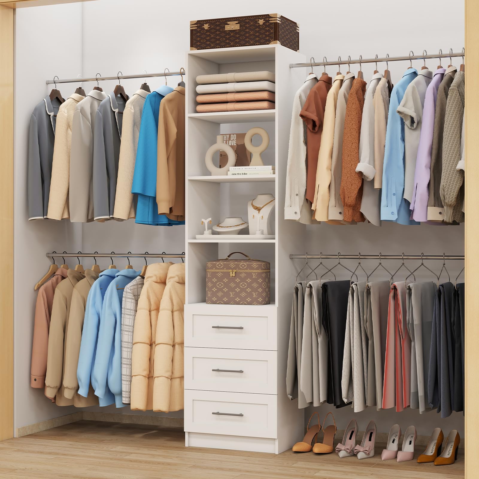 クラフト・布製品 aandt-closet Amazon.com: Closet System, 5FT-9FT Closet Organizer System 114.9